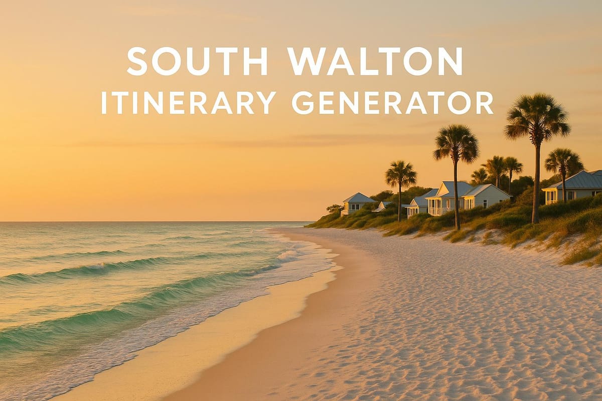 South Walton Itinerary Generator